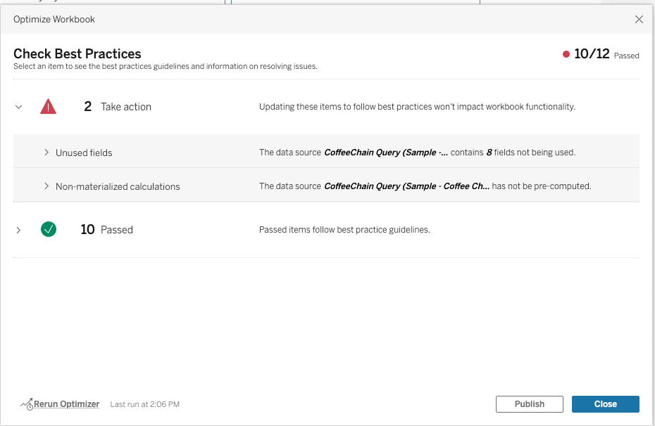 workbook optimizer 2022.1