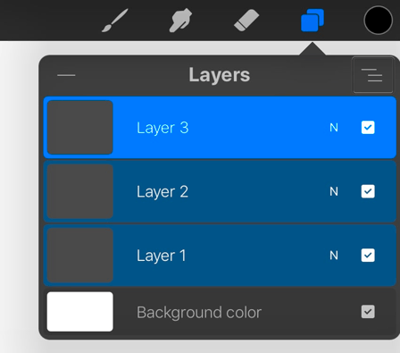 Layers within a Procreate illustration