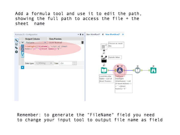 open excel tabs using Alteryx