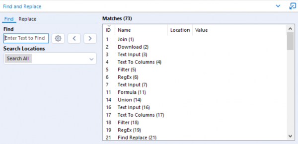 Find and Replace gebruiken in Alteryx
