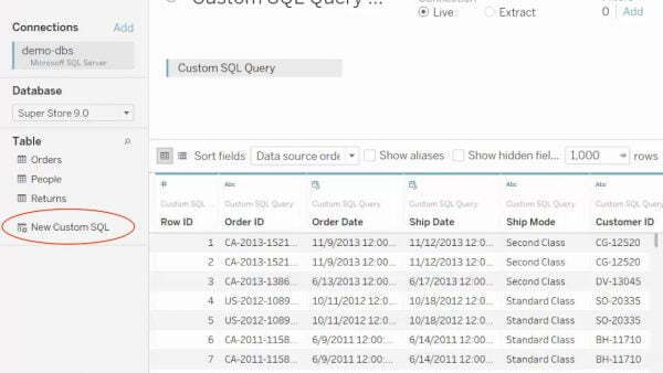 Using Custom SQL in Tableau: Points to Consider